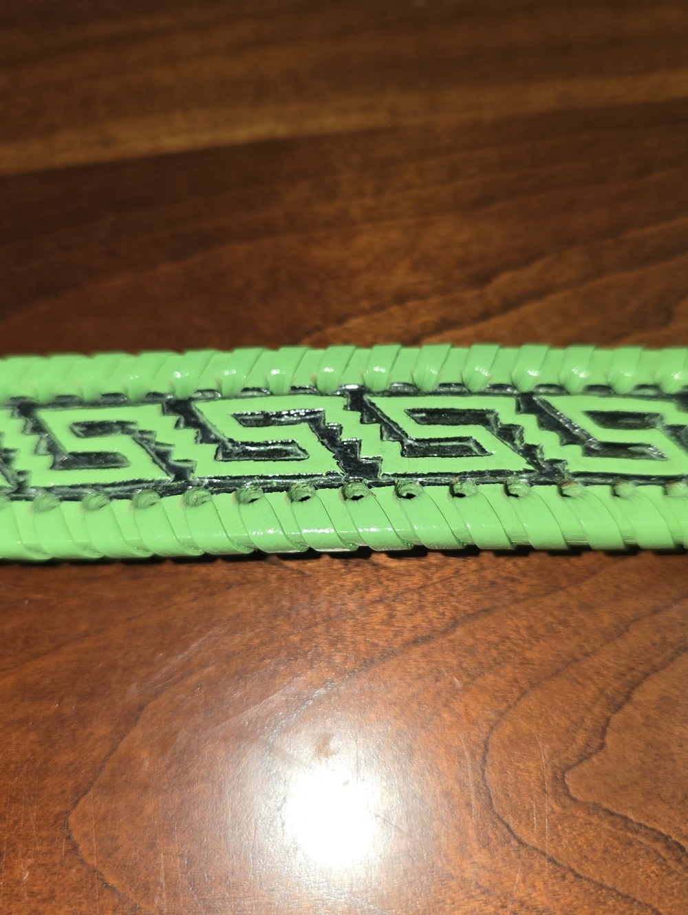 Consuela Lime Green Woven Leather Strap with Key Clip - Picture 4 of 6